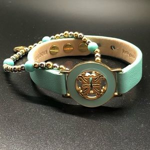 Rustic Cuff leather logo cuff with Jann bracelet